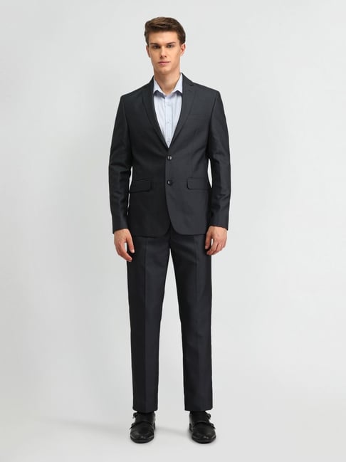 Arrow Grey Slim Fit Texture Two Piece Suit