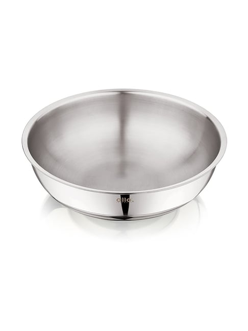 ALLO Silver Stainless Steel 18 cm Induction Friendly Triply Tasla (1.2 L)