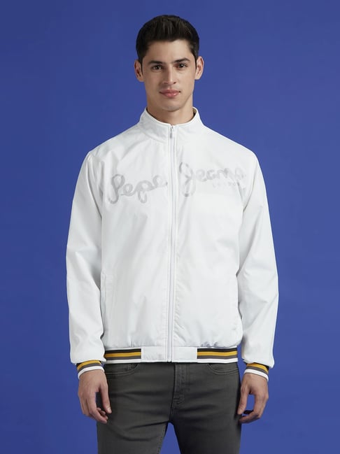 Pepe Jeans White Regular Fit Printed Jacket-picture-38