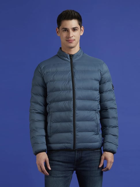 Pepe Jeans Teal Blue Regular Fit Quilted Jacket-picture-34