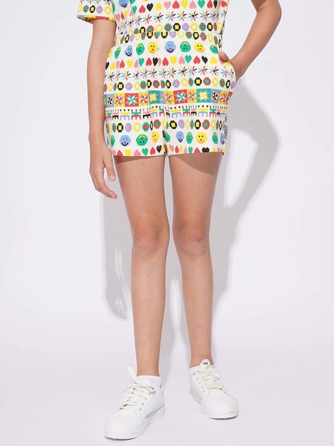 VERO MODA GIRL Kids Cloud Dancer Cotton Printed Shorts-picture-18