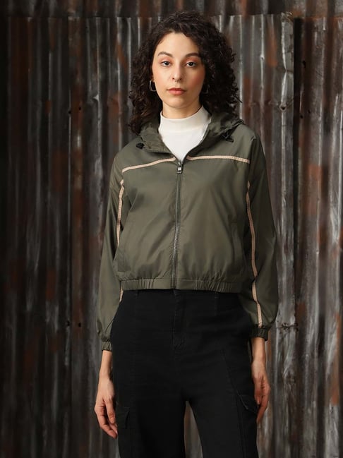 High Star Olive Relaxed Fit Oversized Jacket