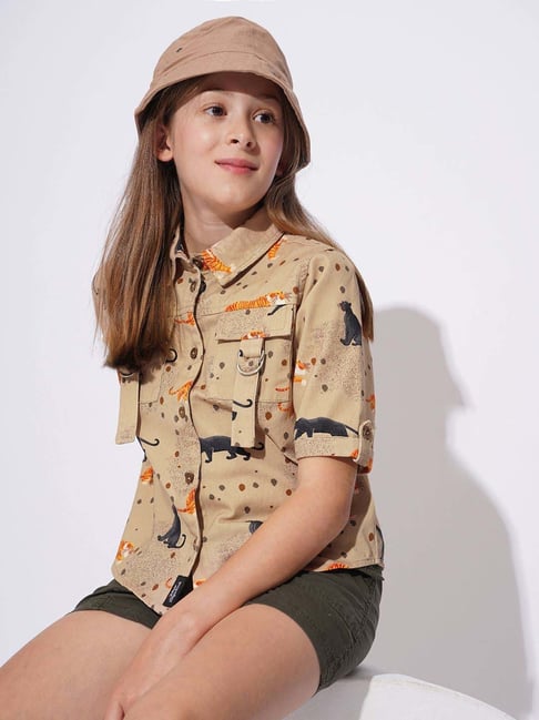VERO MODA GIRL Kids Fields of Rye Cotton Printed Shirt-picture-25