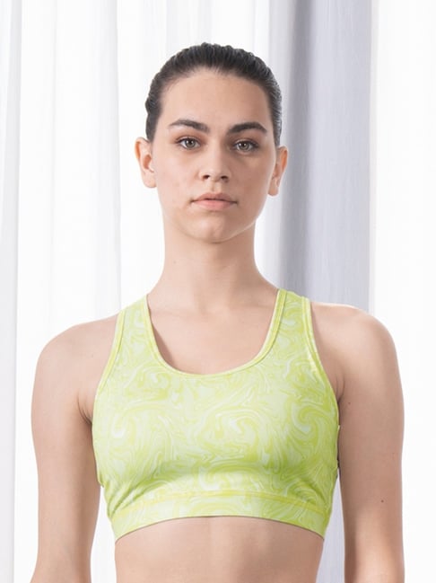 Soie Green Abstract Sports Bra-picture-27
