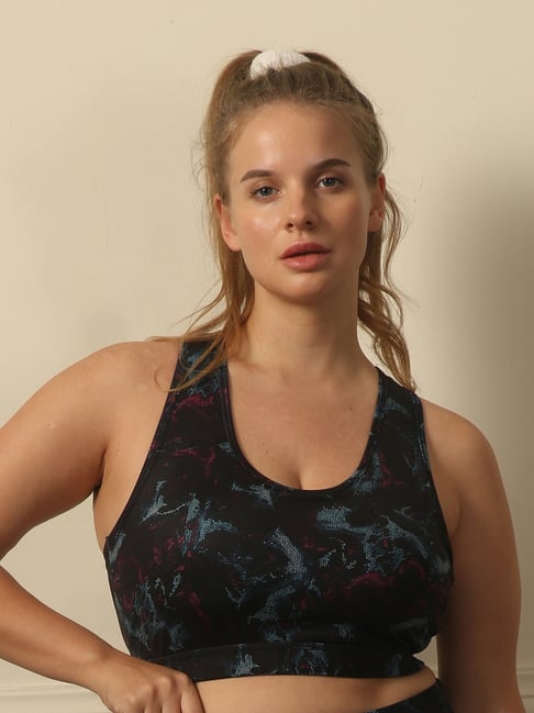 Soie Black Abstract Sports Bra-picture-41