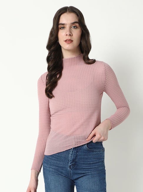 SHOWOFF Peach Checks Top
