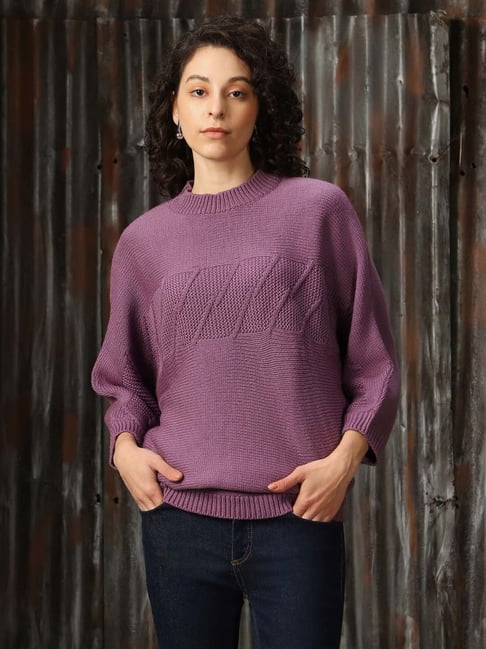 Winter Wear Christmas Sweater Myntra Wool Purple Designer Sweater