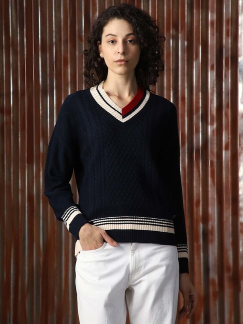 High Star Navy Self Design Sweater-picture-41
