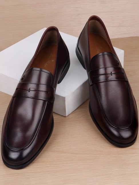 Louis Philippe Men's Brown Formal Loafers