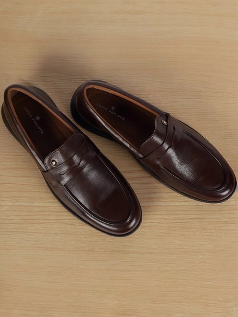 Louis Philippe Men's Brown Formal Loafers
