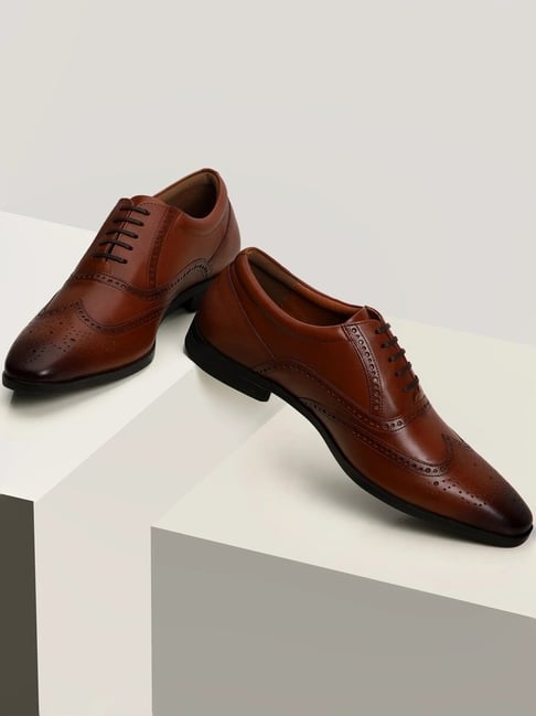 Louis Philippe Men's Brown Brogue Shoes-picture-30