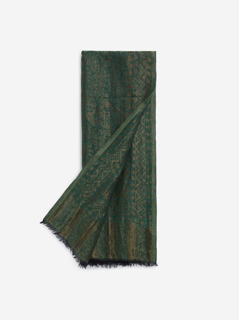 Utsa by Westside Dark Green Jal Embroidered Stole