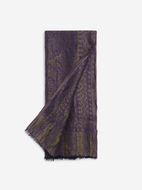 Utsa by Westside Purple Jal Embroidered Stole