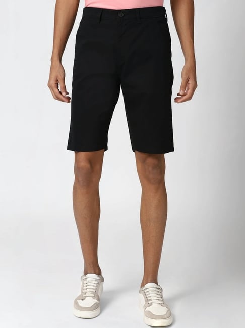 Peter England Black Cotton Regular Fit Shorts-picture-12