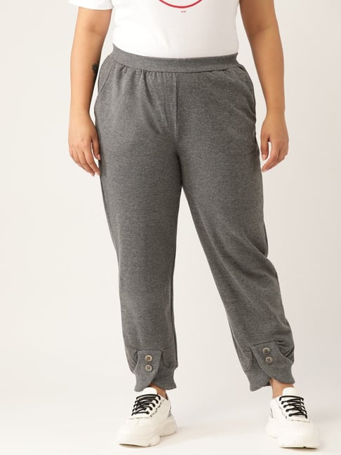 theRebelinme Grey Fleece Solid Casual Trousers-picture-15