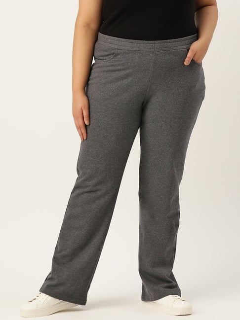 theRebelinme Grey Fleece Solid Casual Trousers-picture-16