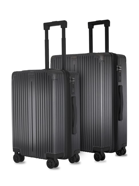 Carriall Grey 8 Spinner Wheels Medium Hard Checked Luggage Set of 2 - 65 cm-picture-25