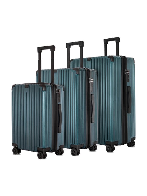 Buy Carriall Green Wheels Large Hard Checked Luggage Set of
