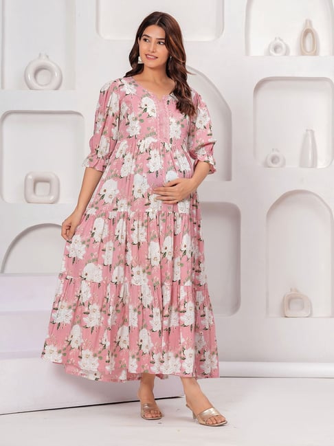 maternity maxi dresses india Cotton Printed Maternity Maxi Dress at 140/piece in Jaipur