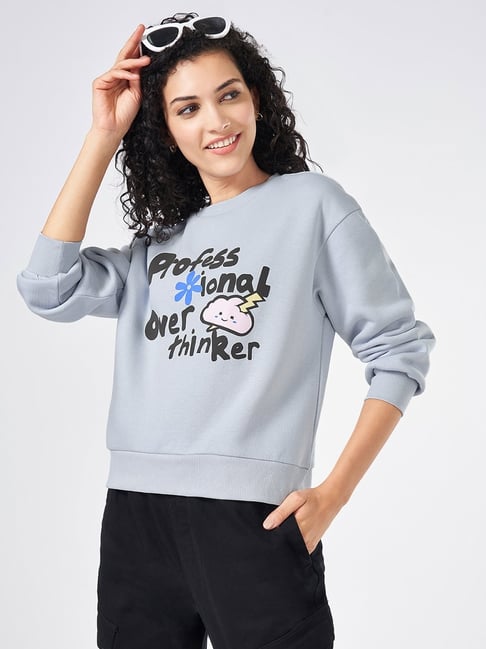 People by Pantaloons Blue Graphic Sweatshirt-picture-23