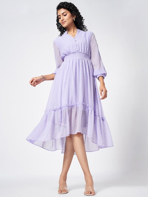 Honey by Pantaloons Purple Self Dress