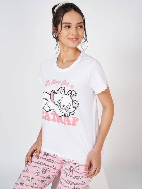 Dreamz by Pantaloons White Graphic Top