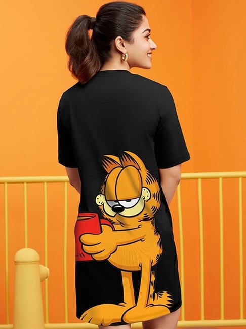 Bewakoof Black Print Oversized T-Shirt Dress-picture-25