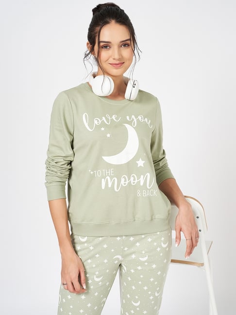 Dreamz by Pantaloons Green Graphic Winter Top