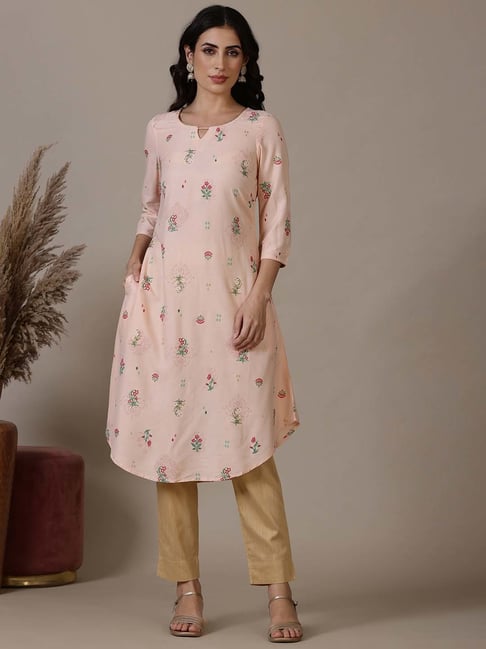 Aurelia Pink Floral Print Kurta-picture-42