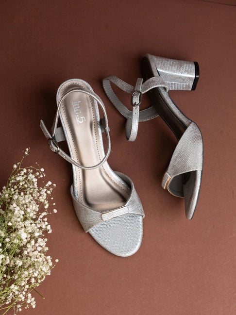Women's Pewter Ankle Strap Sandals