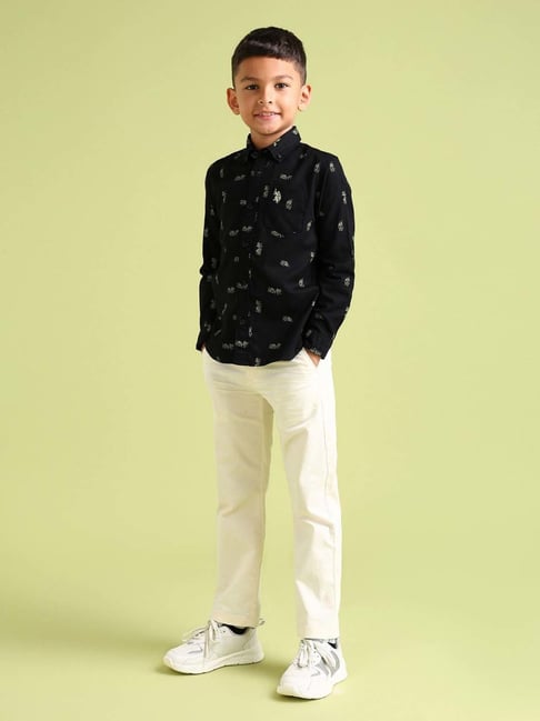 U.S. Polo Assn. Boys Black Cotton Printed Full Sleeves Shirts-picture-43