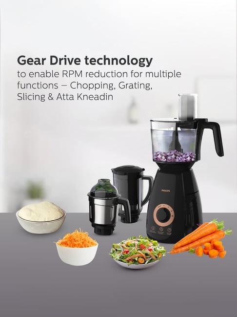 PHILIPS Mixer Grinder plus Food Processor 750W With Jars (Black, L)