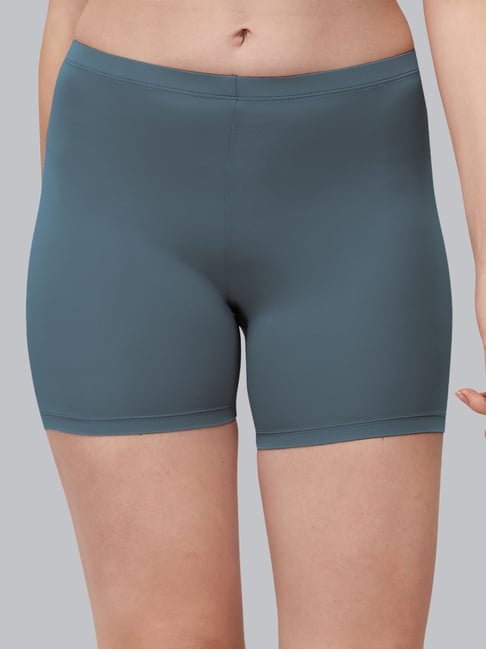 Soie Grey Solid Cycling Shorts
