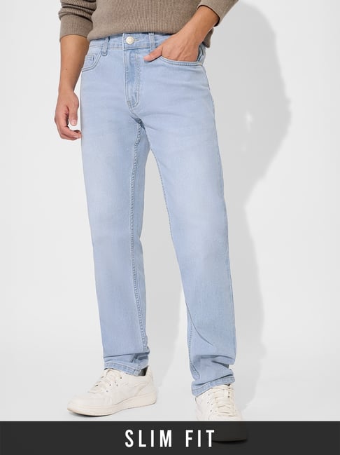 The Souled Store Blue Slim Fit Solid Jeans-picture-41