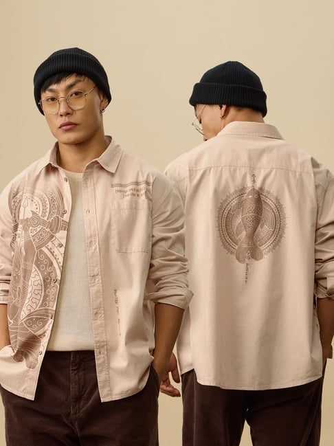 The Souled Store Brown Cotton Regular Fit Print Shirts-picture-32