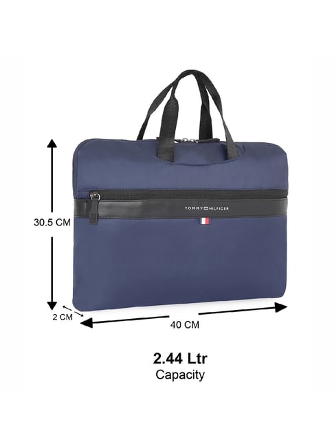 TOMMY HILFIGER Grenada Navy Black Polyester Laptop Messenger Bag