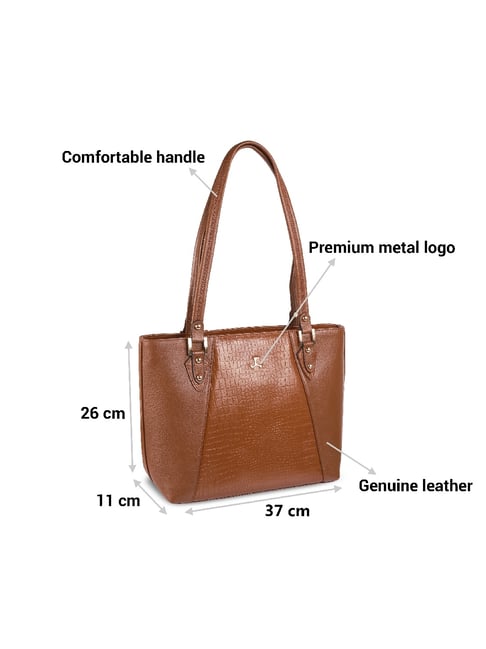 Mochi Tan Textured Medium Tote Handbag