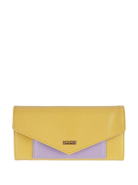 Mochi Yellow & Purple Color Block Wallet For Women-picture-16