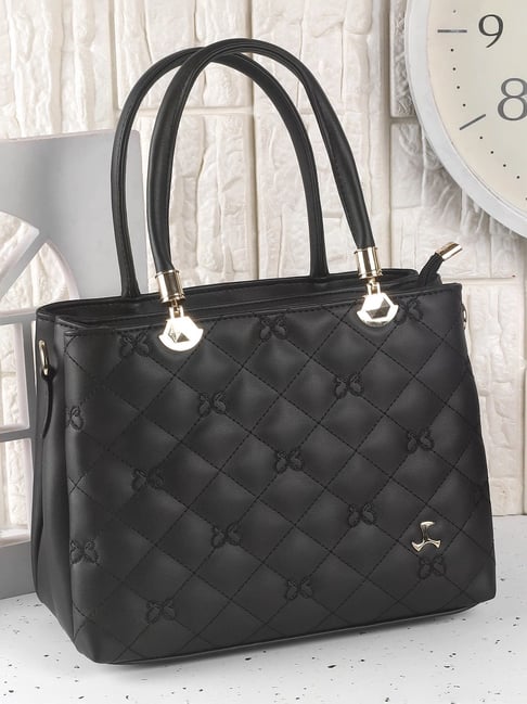 Mochi Black Quilted Medium Handbag