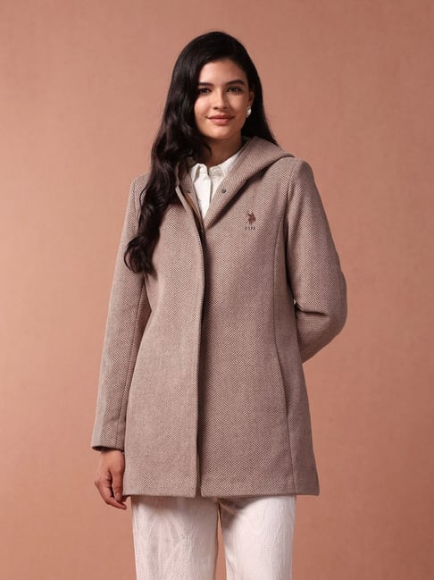 U.S. POLO ASSN. Brown Herringbone Pattern Jacket-picture-21