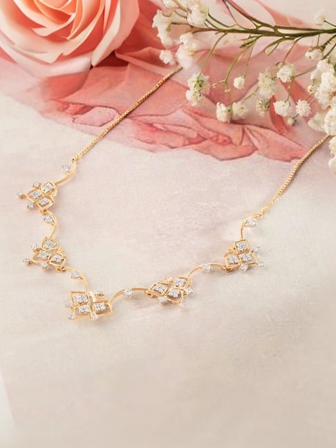 Mia by Tanishq Lippan Luster Gold & Diamond Necklace