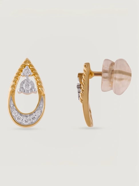 Buy Mia by Tanishq Teardrop Unity Gold & Diamond Stud Earrings