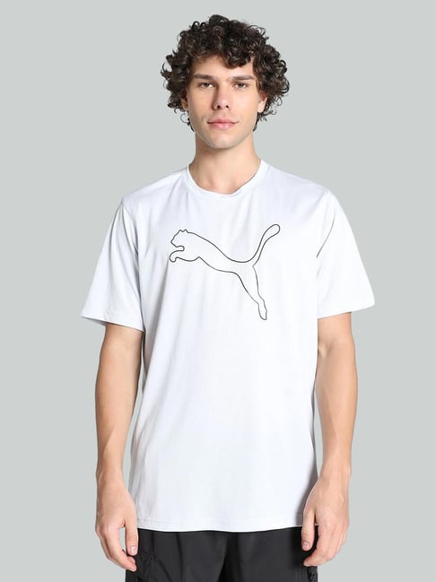 Puma Grey Relaxed Fit Printed Sports T-Shirt