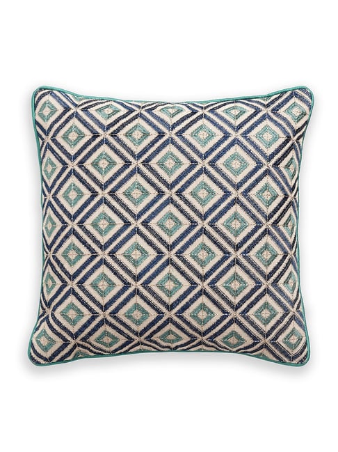 Pure Home and Living Floral Blue Cotton Standard Cushion Covers-picture-38
