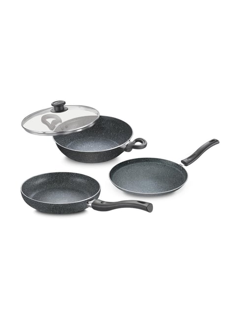 Buy Prestige ?Black Aluminium Non-Stick 3-Piece Set Cookware Set