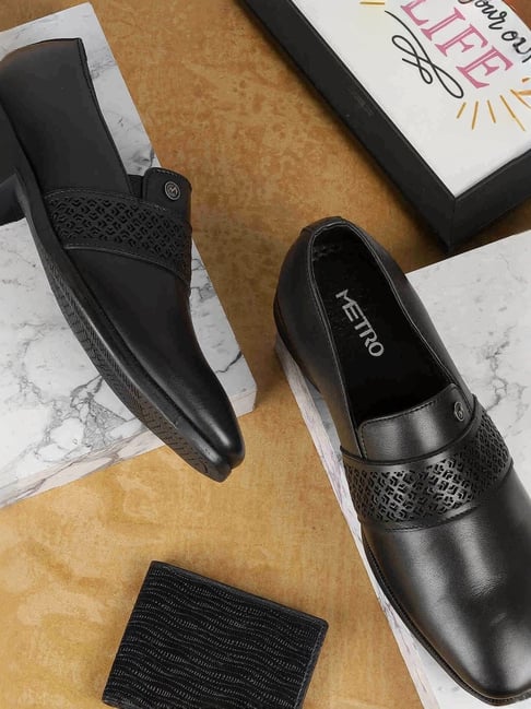 Metro Men's Black Formal Loafers-picture-15