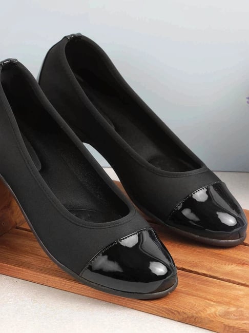 Buy Mochi Women's Black Flat Ballets for Women at Best Price