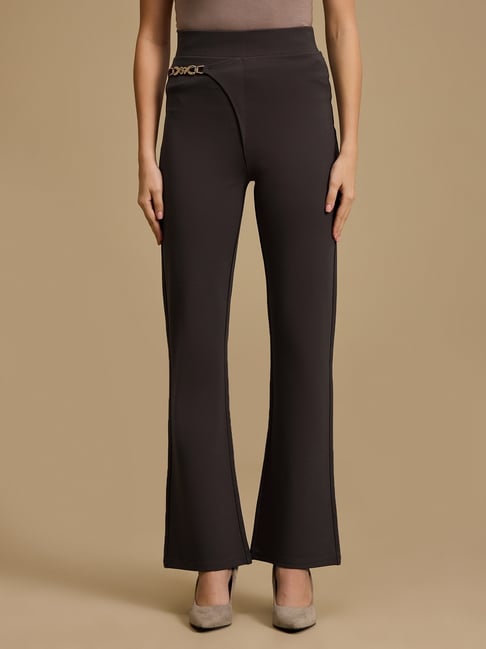 KAZO Grey Viscose Solid Jeggings-picture-42