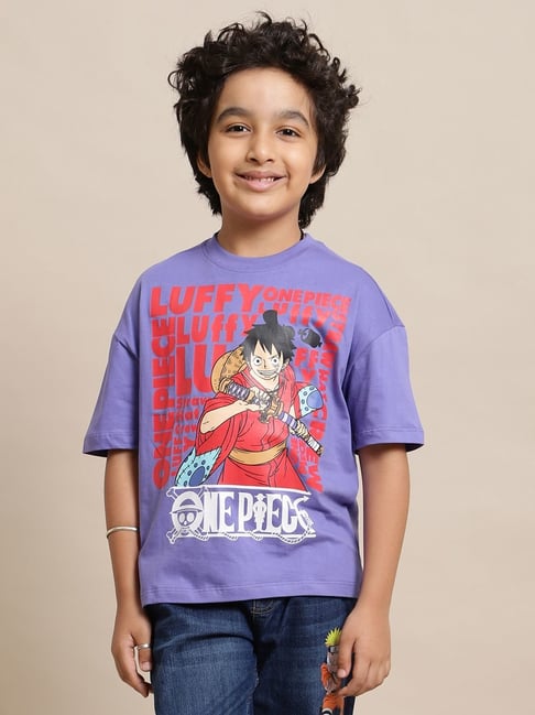 Kidsville Boys Purple Cotton Character Based Tshirt-picture-19