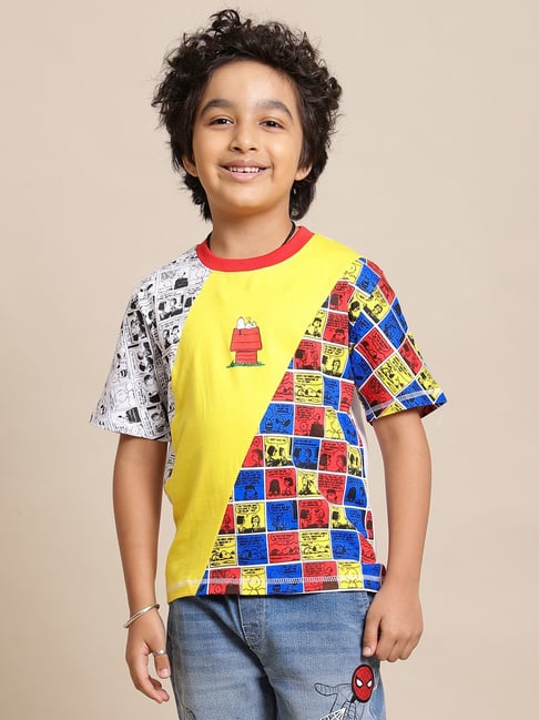 Kidsville Boys Multicolor Cotton Color Block Tshirt